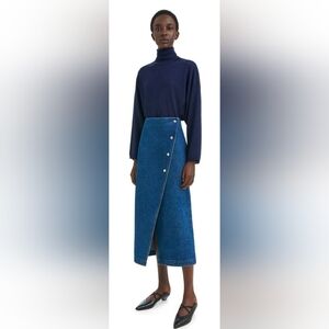 Bimba Y Lola Maxi Denim Skirt With High Leg Slit
